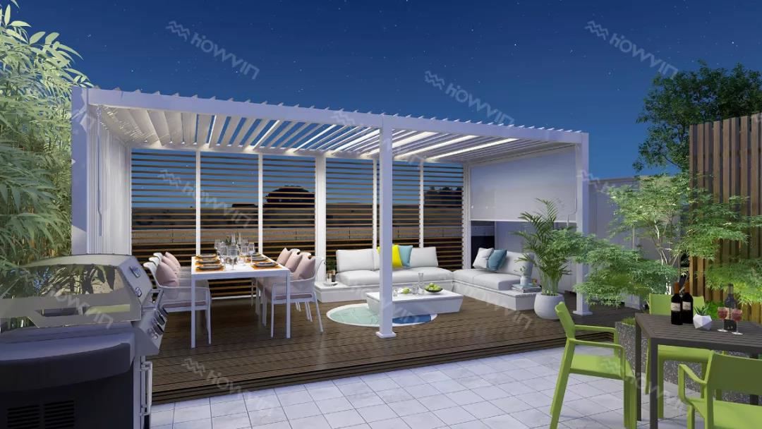 pergolas with sun shade