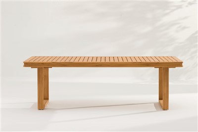 Outdoor-Bank aus Teakholzlatten